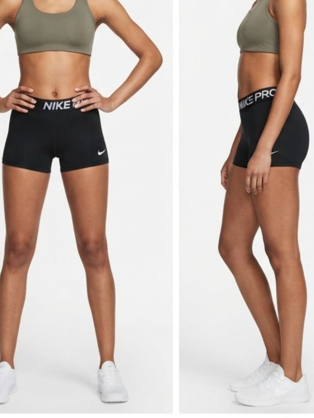 Nike Pro Dri-FIT Black Athletic Compression Biker Shorts Size XS